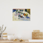 Poster Gauguin - Fleurs & Coupe de Fruits Sur Une Table 1 (Cuisine)