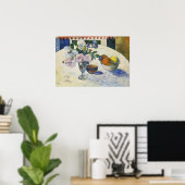 Poster Gauguin - Fleurs & Coupe de Fruits Sur Une Table 1 (Bureau à domicile)