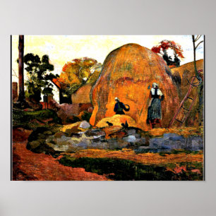 Poster Gauguin - Jaune Haystacks Golden Harvest