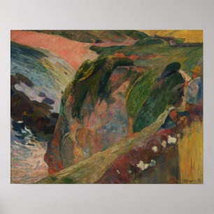 Poster Gauguin - Le Joueur De Flageolet Sur La Falaise 18