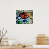 Poster Gauguin - Plat de fruits sur une chaise de jardin (Cuisine)