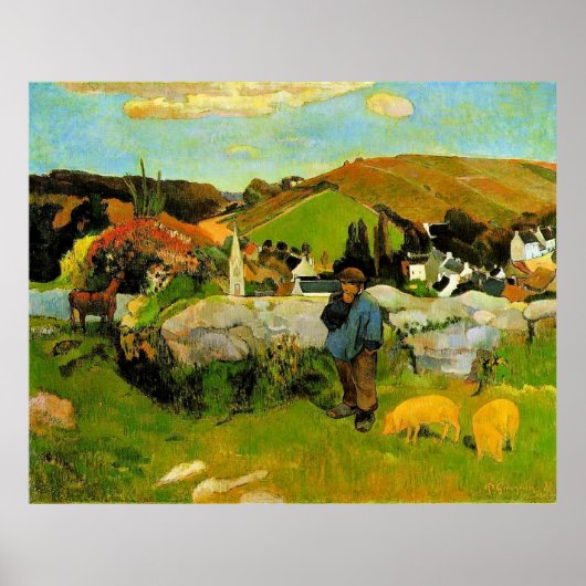 Poster Gauguin - Swineherd, Bretagne, (Devant)