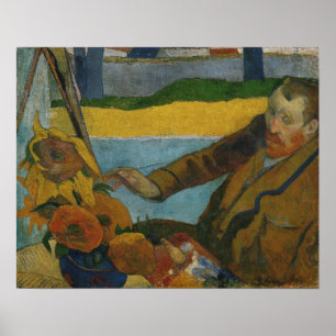 Poster Gauguin - Vincent Van Gogh peignant des Tournesols