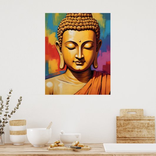 Poster Gautama Bouddha Fusion d'art populaire (Cuisine)