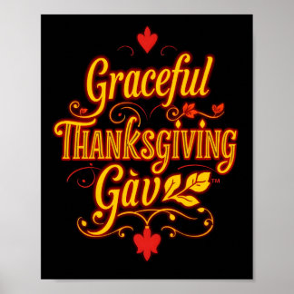 Poster Gav de Thanksgiving Élégant - Typographie Automnal