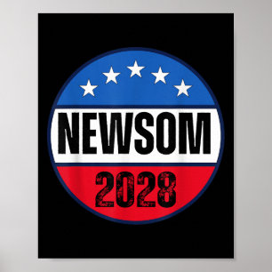 Poster Gavin Newsom 2028 Californie Pour Président Democr