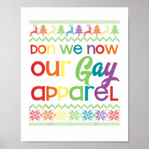 Poster Gay Christmas Drôle LGBT Don We Now Our Gay Appare