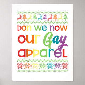 Poster Gay Christmas Drôle LGBT Don We Now Our Gay Appare