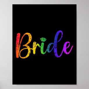 Poster Gay Lesbienne Lgbt Mariage Mariée Tee Bachelore