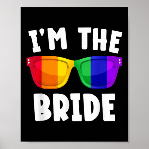 Poster Gay Lesbienne Lgbt Mariage Mariée Tee Bachelore