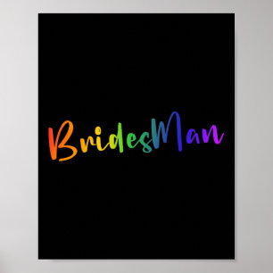 Poster Gay Lesbienne Lgbt Soirée de Mariage Bridesman Tee