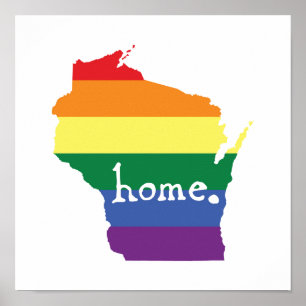 Poster Gay pride du Wisconsin Carte de la maison
