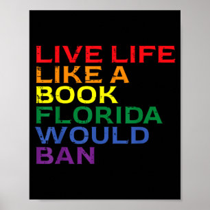 Poster Gay Pride en direct comme un livre Floride interdi