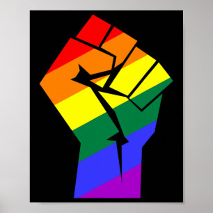 Poster Gay pride Lgbtq Arc-En-Ciel Résiste Poing Gay Droi