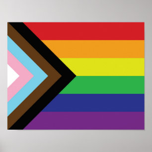 Poster Gay Pride Rainbow Flag Progressive LGBTQIA+