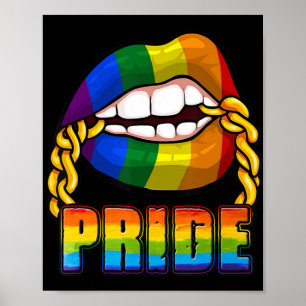 Poster Gay pride Rainbow Lips Lèvres LGBT Mois de sensibi