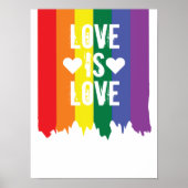 Poster Gay pride Rainbow Paint Love Is Love Drapeau (Devant)