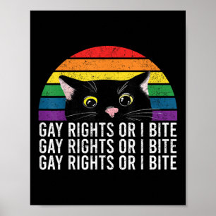 Poster Gay Rights Ou I Bite Lgbt Cat Ally Pride Mois Homm