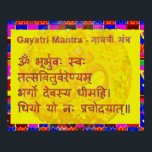 Poster Gayatri n OM Mantra par Naveen Joshi<br><div class="desc">Type de papier : Value Poster Paper (Matte) Vos murs sont le reflet de vous. Personnalisez-les avec vos citations, illustrations et designs favoris imprimés sur des posters par Zazzle ! Choisissez parmi 5 types de papier unique et plusieurs tailles pour créer le poster parfait. 45 livres, 7, 5 points d'épaisseur...</div>