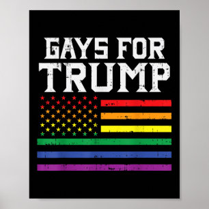 Poster Gays Pour Trump Usa Flag Pro Réélire Donald 2020