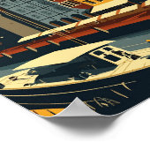 Poster Gdansk Pologne Illustration de voyage artisanale (Coin)