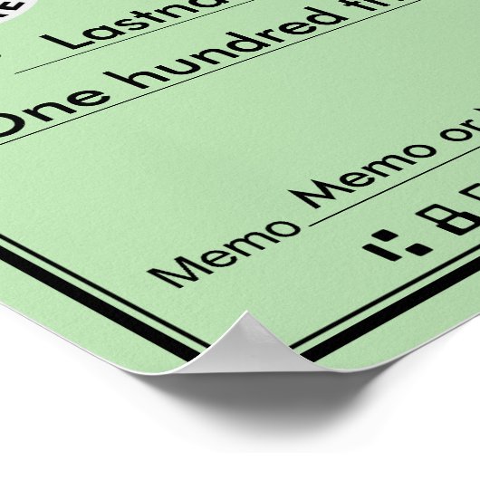 Poster Géant Blank Check pour Sweetstakes & Awards (Coin)