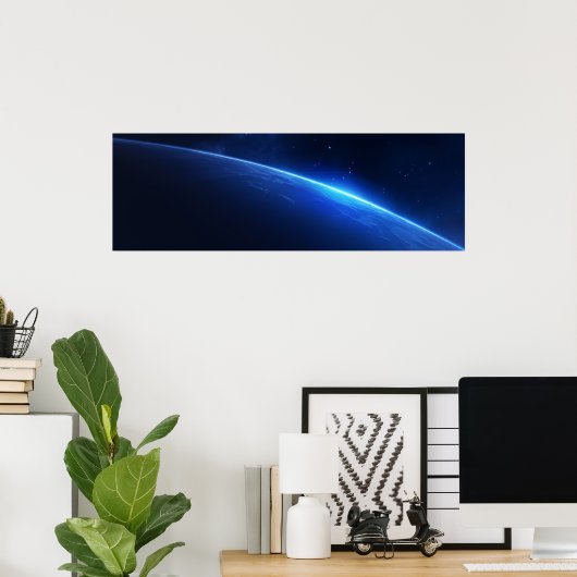 Poster Géant Bleu Dans L'Espace (Bureau à domicile)