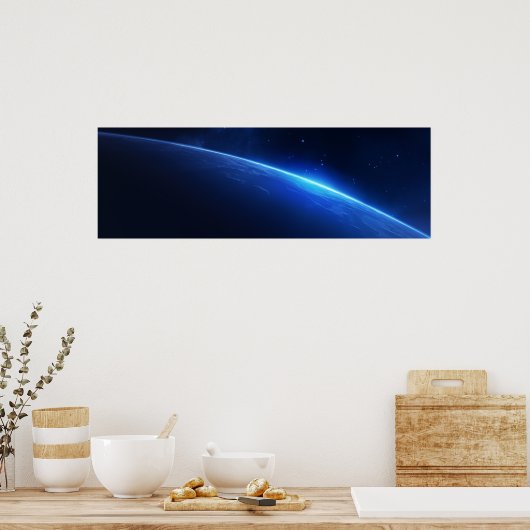 Poster Géant Bleu Dans L'Espace (Cuisine)
