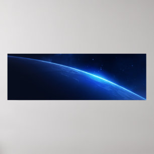Poster Géant Bleu Dans L'Espace