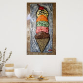 Poster Géant Crème glacée Scoops (Cuisine)