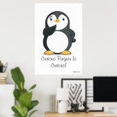 Poster géant 'Curious Penguin Is Curious' (Bureau à domicile)