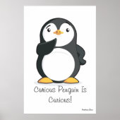 Poster géant 'Curious Penguin Is Curious' (Devant)
