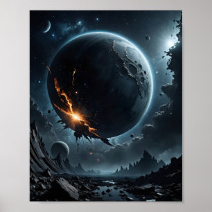 Poster Géant de la lune et du gaz brisé