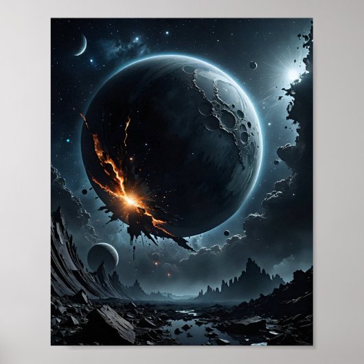 Poster Géant de la lune et du gaz brisé (Devant)