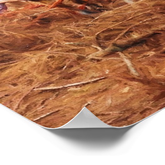 Poster Géant doux - Cheval à l'oeuvre dans la forêt (Coin)