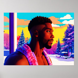Poster Géant Musclé Des Vacances D'hiver 2501