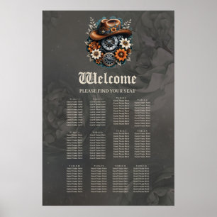 Poster Gears en fleurs : Steampunk style cowboy.