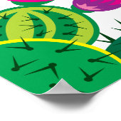 Poster Gecko du Sud-Ouest avec Fleurs de Cactus (Coin)