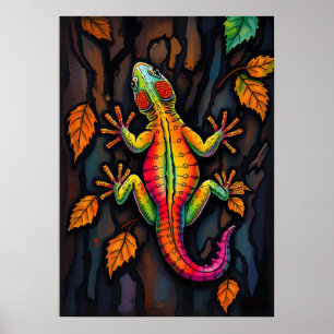 Poster Gecko Fougueux – L'art rampant de la nature sur le