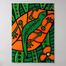 Gecko Vert Et Orange