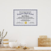Poster GED General High School Equivalency Diploma Copy (Cuisine)