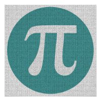 Geek mathématique symbole Pi, cercle bleu et chiff