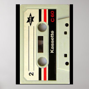Poster Geeky nerdy 1980s cassette cassette rétro cassette