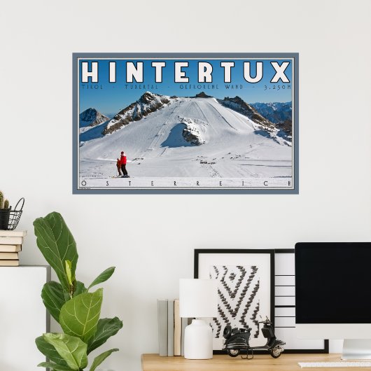 Poster Geforene Wand à Hintertux (Bureau à domicile)