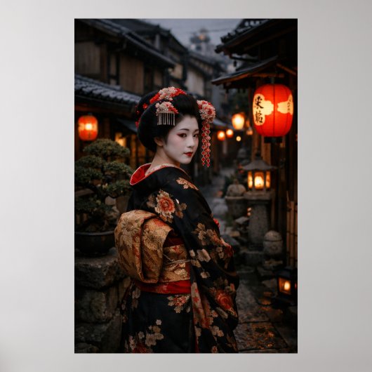 Poster Geisha à Kyoto (Devant)