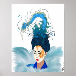 Poster Geisha de déesse d'Otohime de la mer