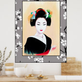 Poster Geisha Girl Blossom (Cuisine)