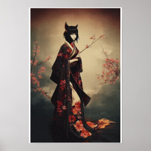 Poster Geisha in Kimono III - Kitsune