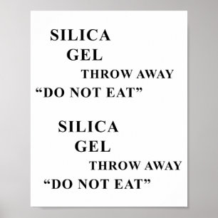 Poster Gel de silice déshydratant Jeter Ne pas manger Drô