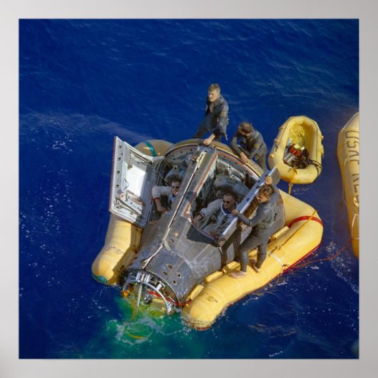 Poster Gemini 8 Capsule Armstrong Scott Recovery C 1966 (Devant)